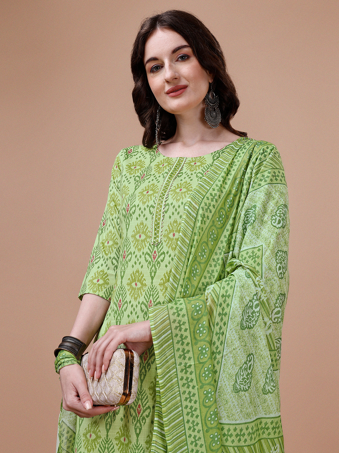 Printed Cotton Kurta with pant & dupatta