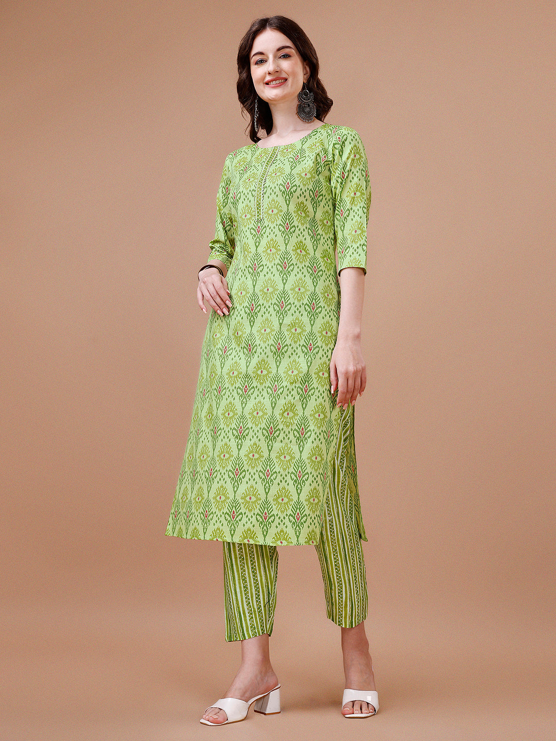 Printed Cotton Kurta with pant & dupatta