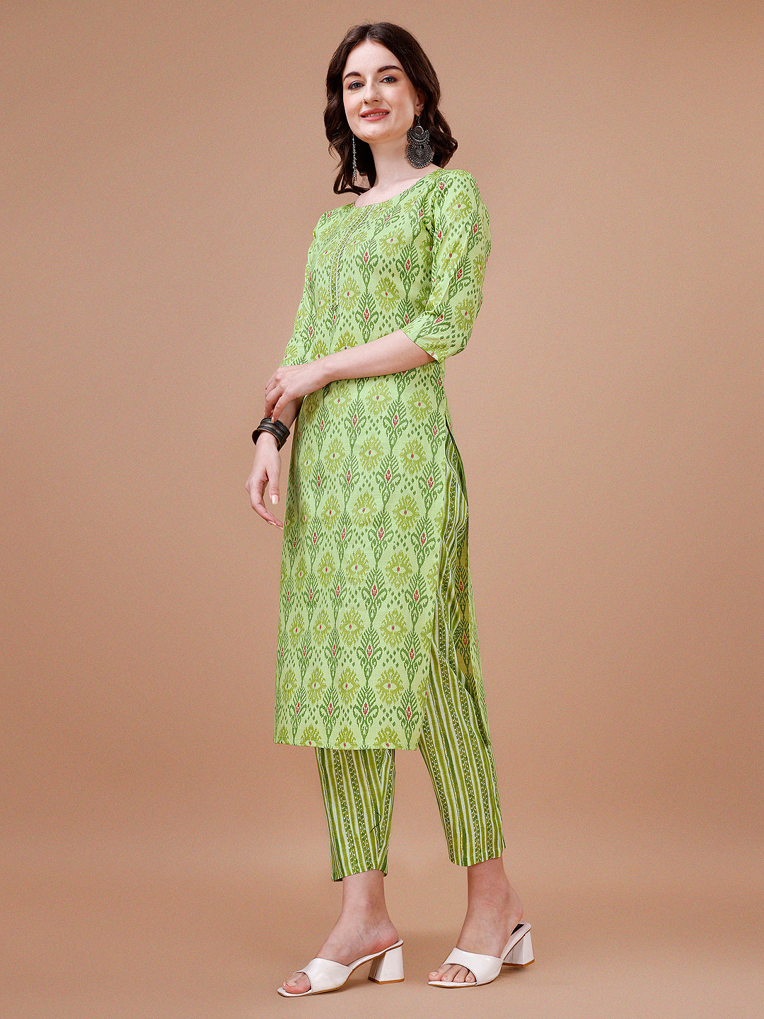 Printed Cotton Kurta with pant & dupatta