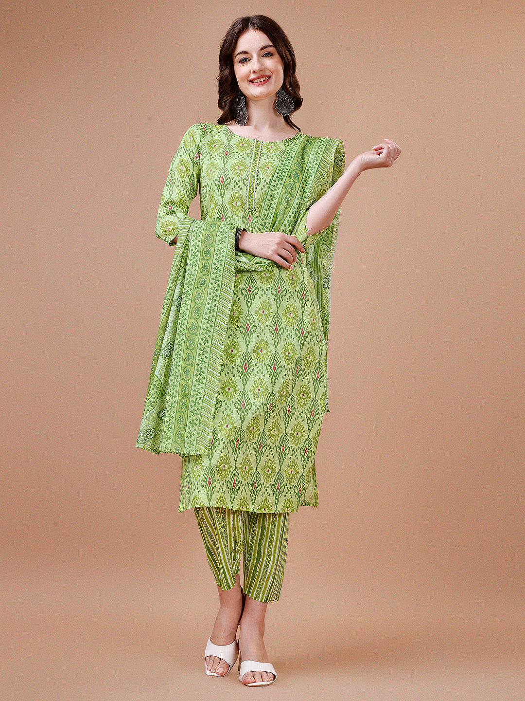 Printed Cotton Kurta with pant & dupatta