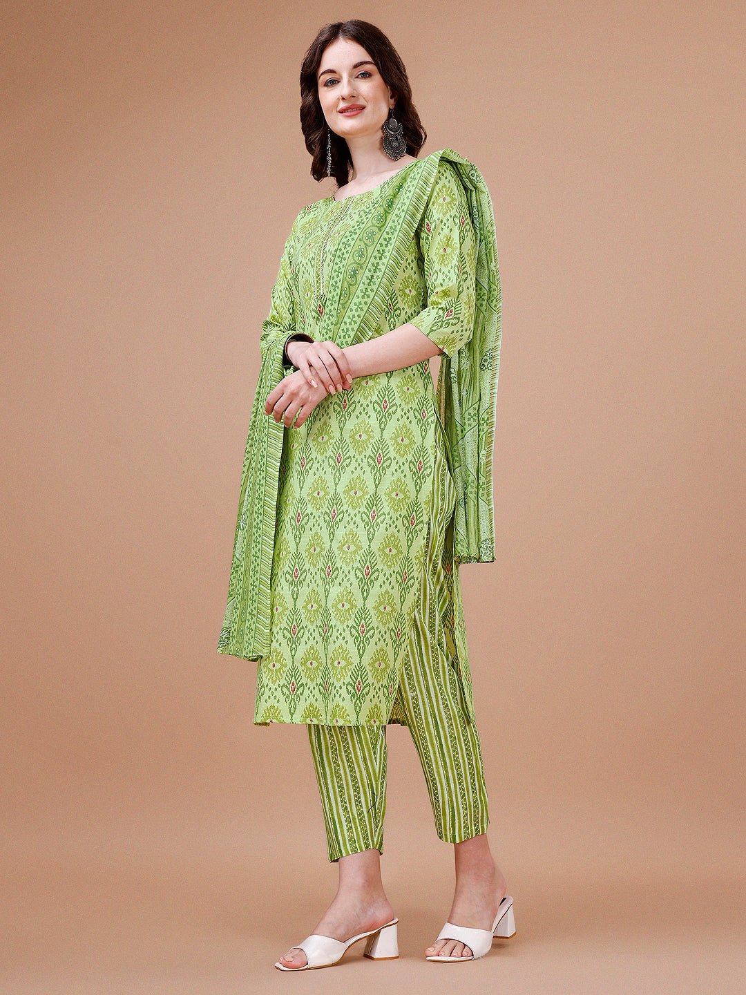 Printed Cotton Kurta with pant & dupatta