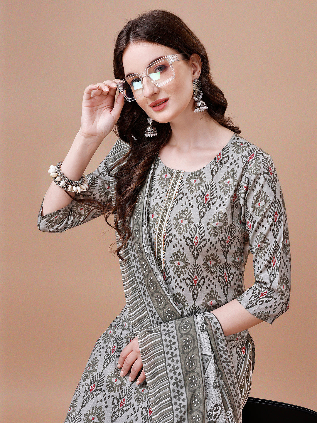 Printed Cotton Kurta with pant & dupatta