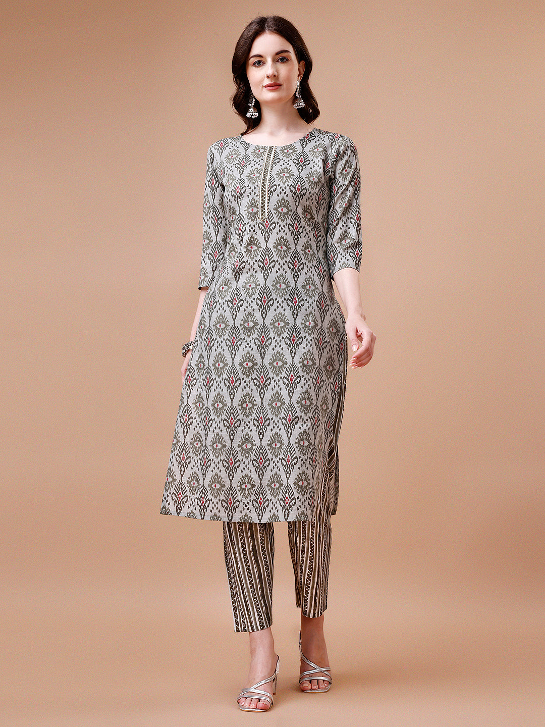 Printed Cotton Kurta with pant & dupatta