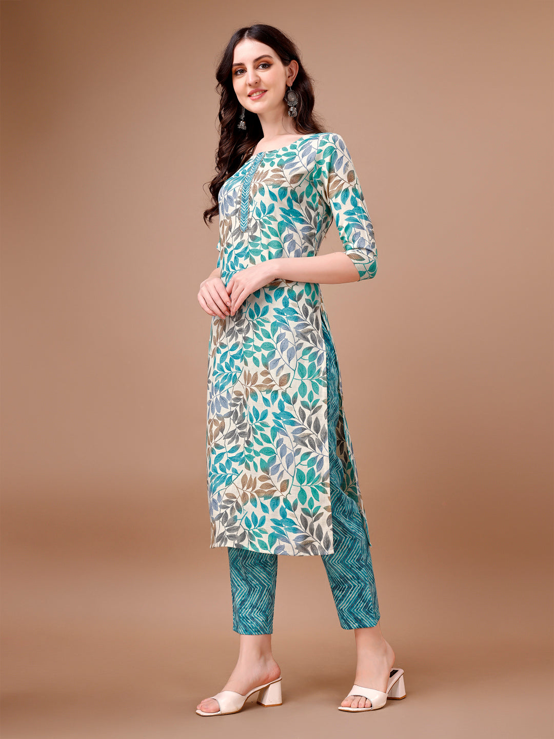 Floral Printed Kurta with Pant & dupatta