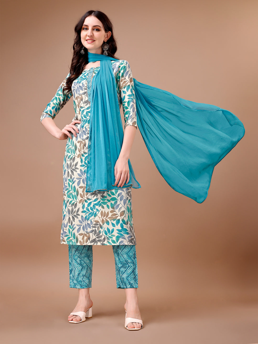 Floral Printed Kurta with Pant & dupatta