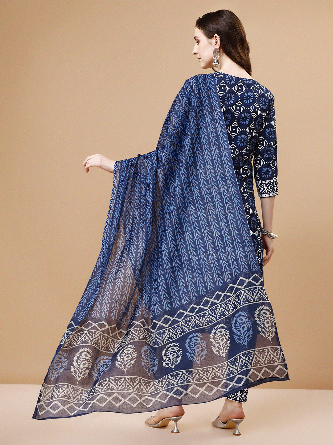 Printed Rayon Kurta with pant & dupatta