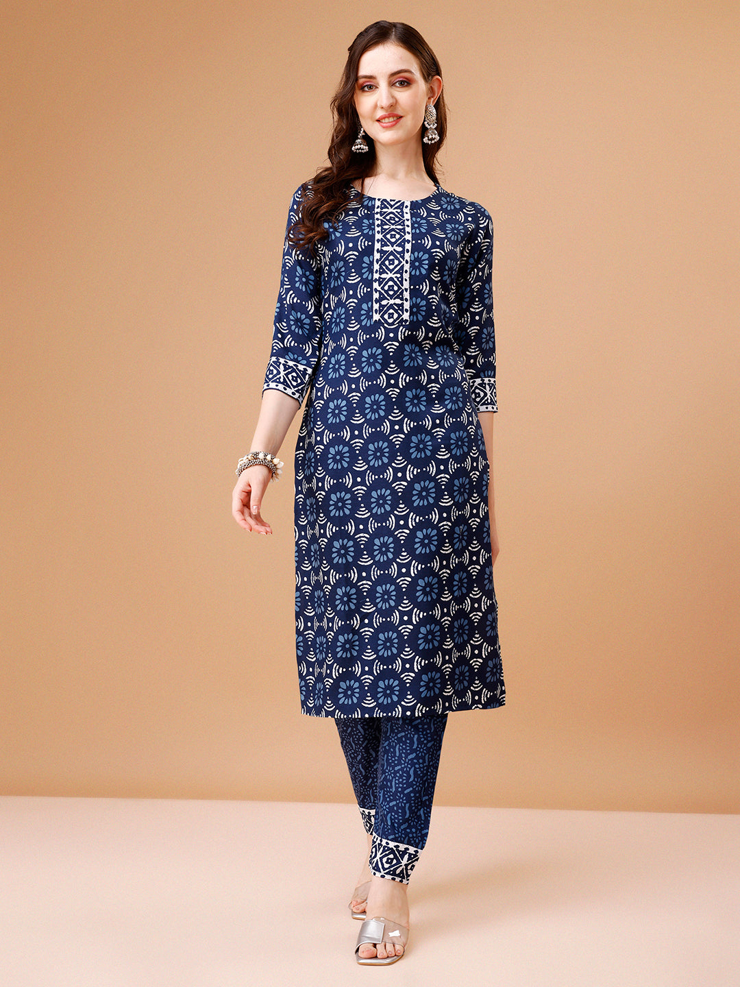 Printed Rayon Kurta with pant & dupatta