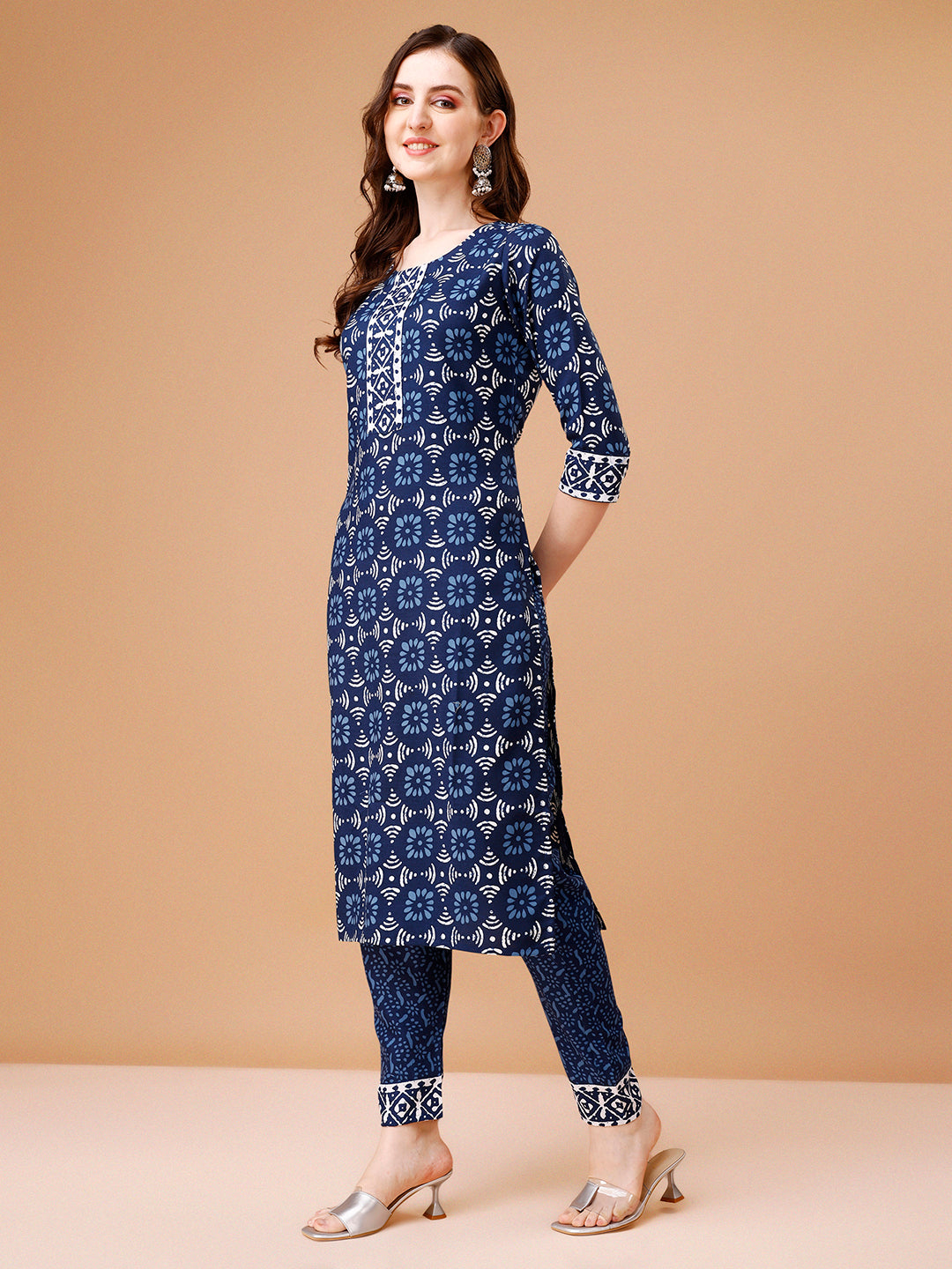 Printed Rayon Kurta with pant & dupatta