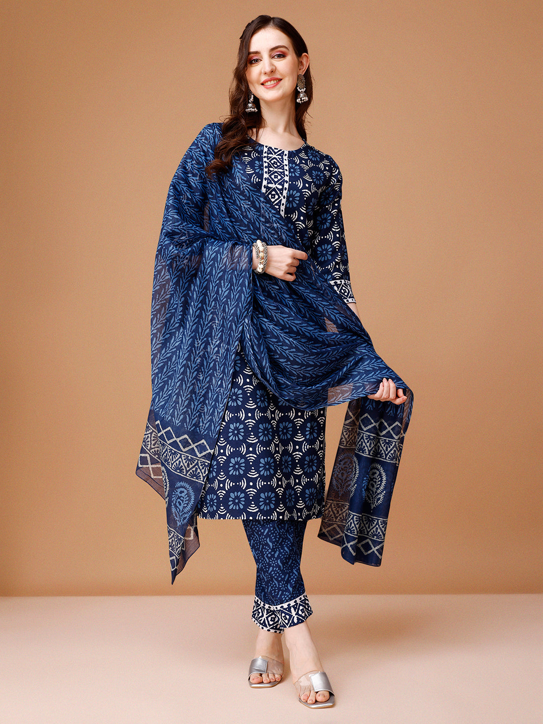 Printed Rayon Kurta with pant & dupatta