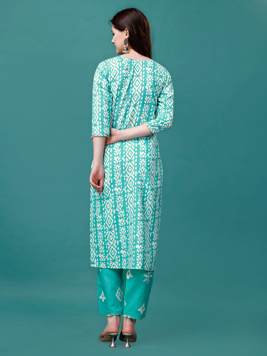 Bandhani Printed Cotton Kurta with pant & dupatta