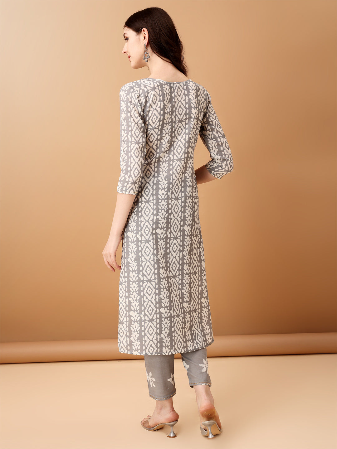 Bandhani Printed Cotton Kurta with pant & dupatta