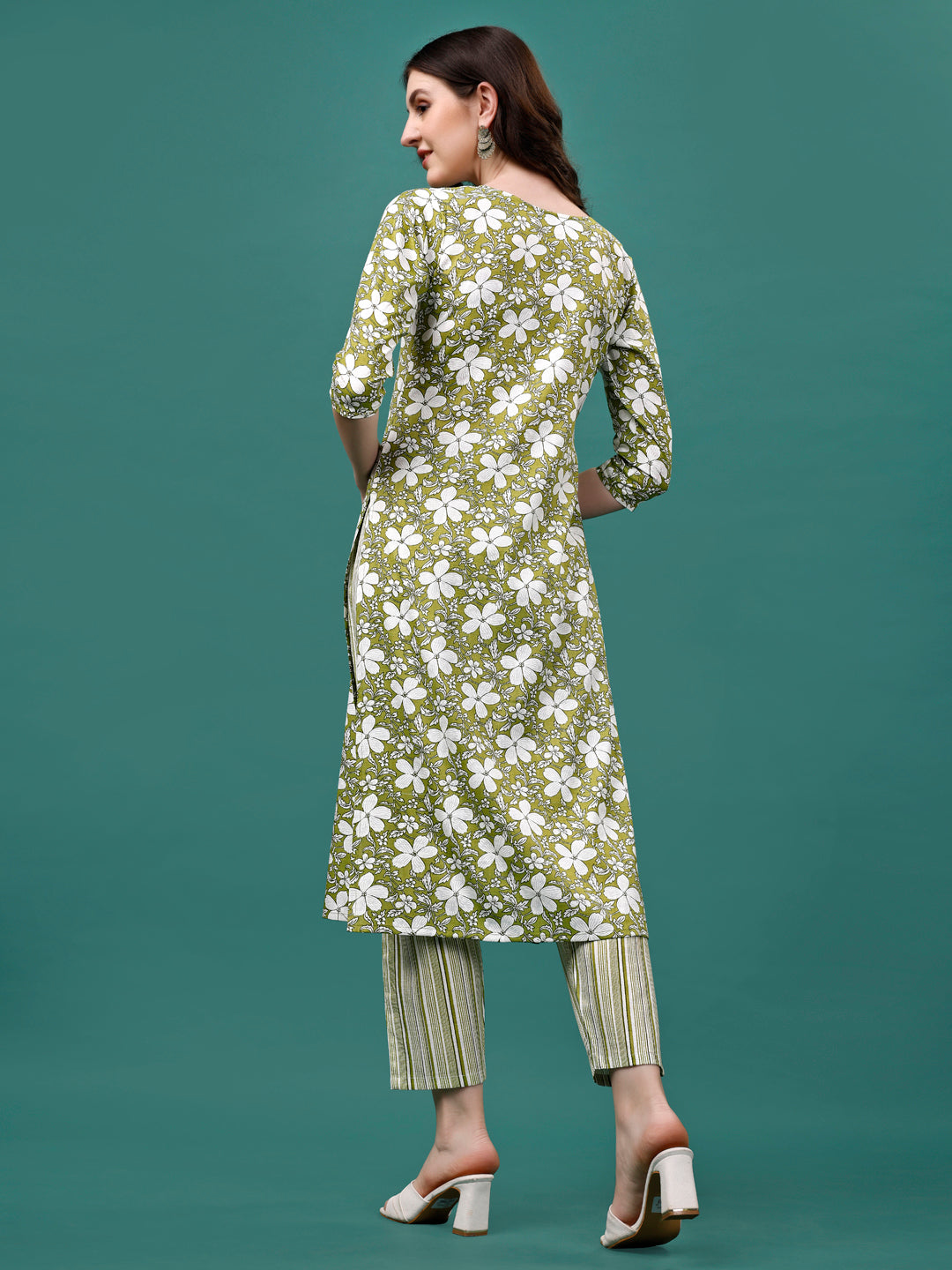 Floral printed Casual Wear Kurta with pant & dupatta