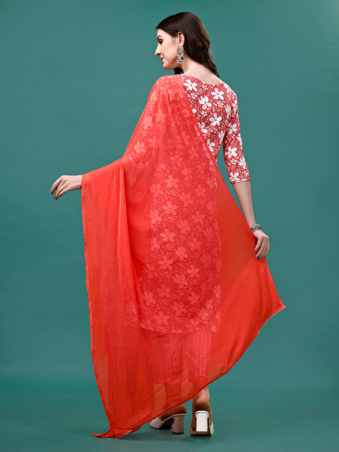 Floral printed Casual Wear Kurta with pant & dupatta