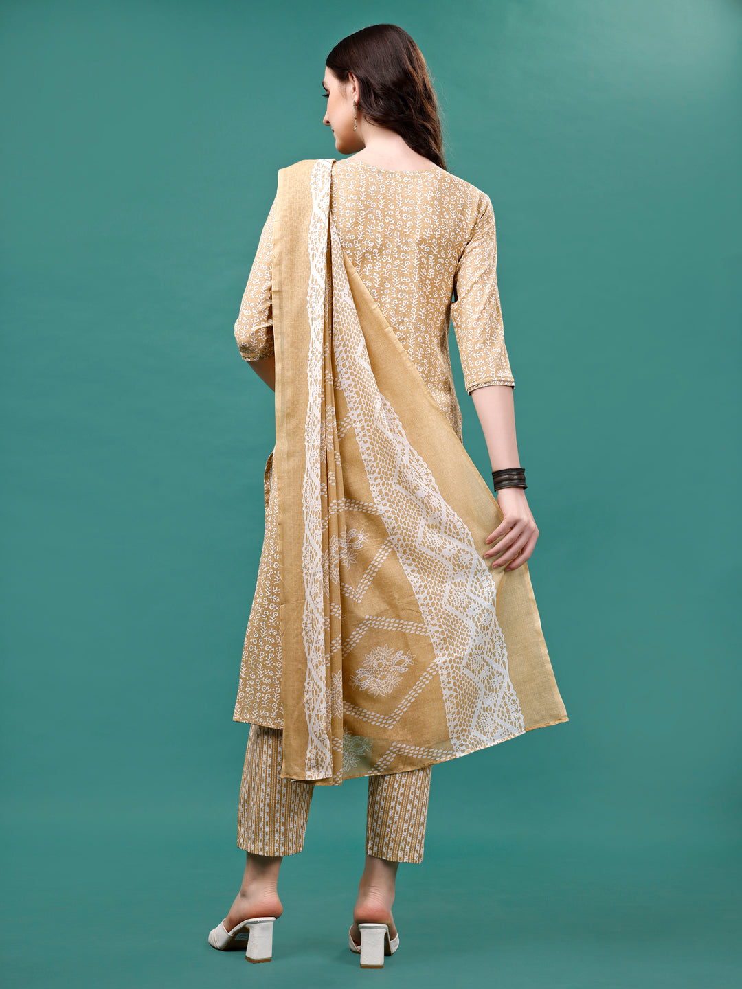 Floral printed Casual Wear Kurta with pant & dupatta