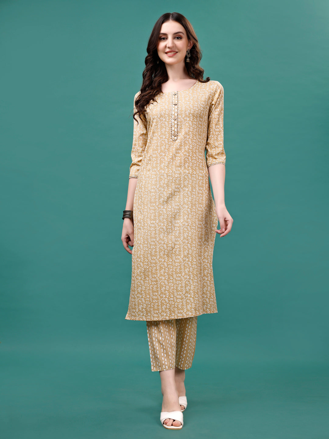 Floral printed Casual Wear Kurta with pant & dupatta