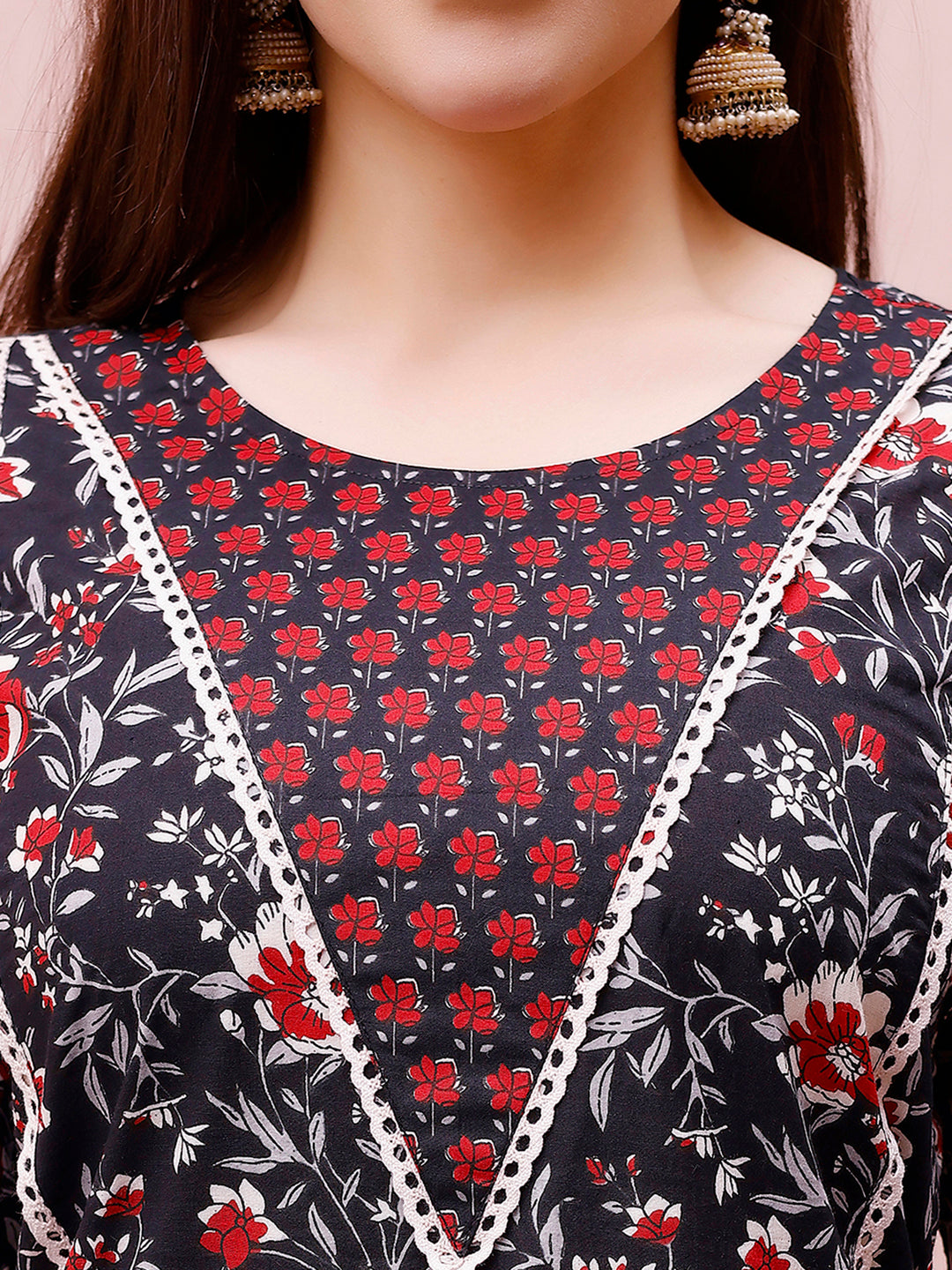 Floral Printed Kurta with pant & dupatta