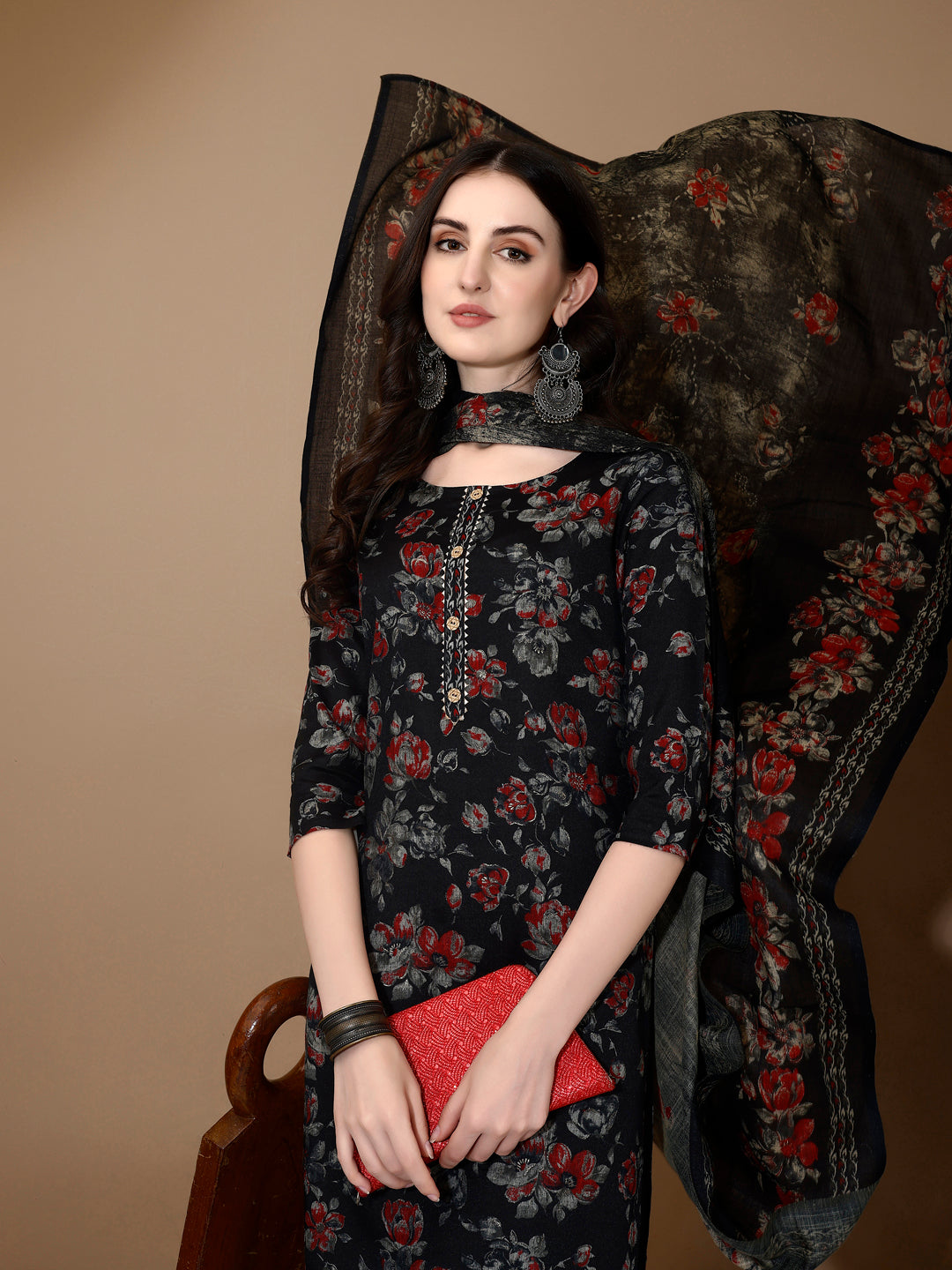 Floral Printed Kurta with pant & dupatta