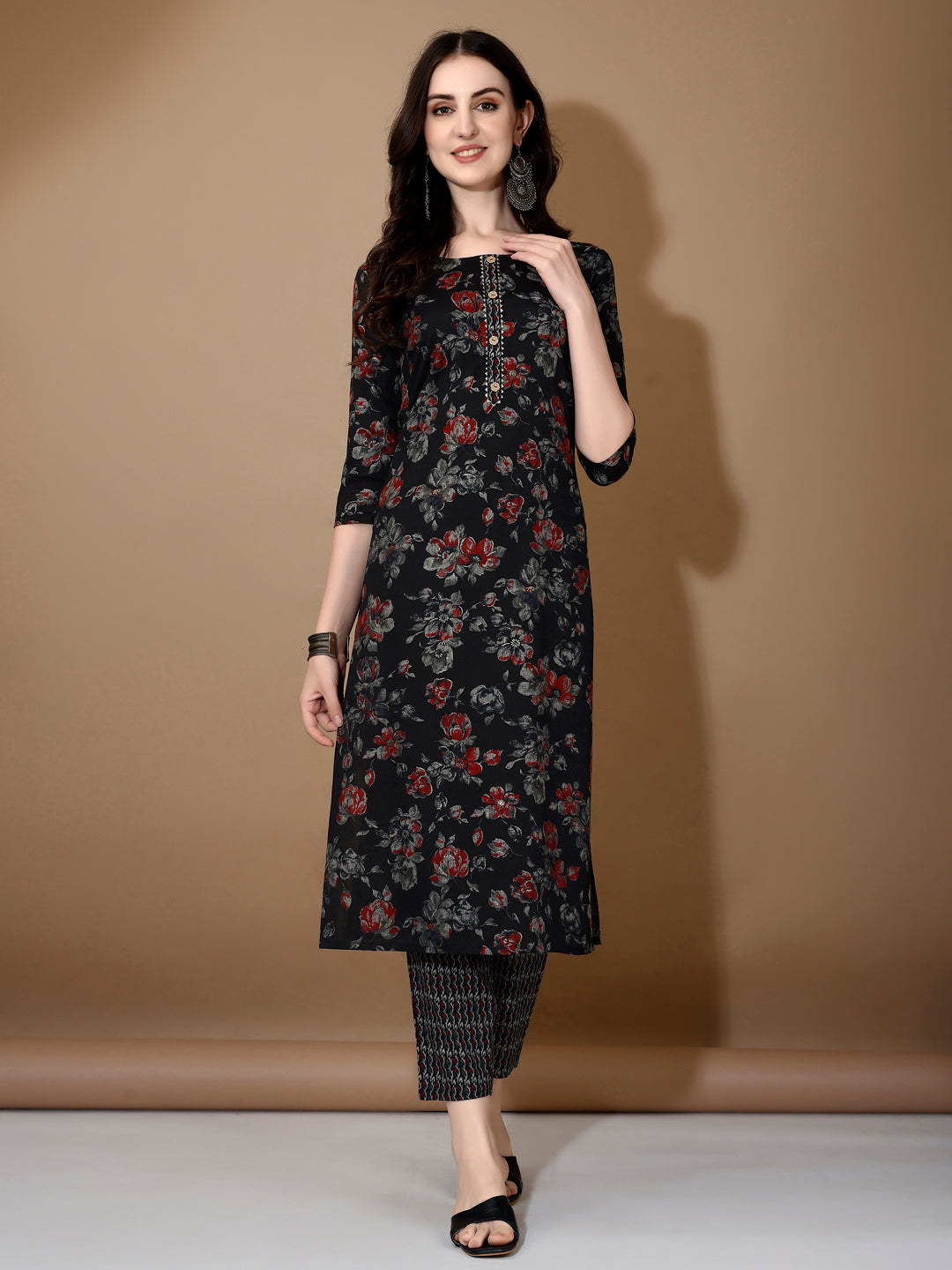 Floral Printed Kurta with pant & dupatta