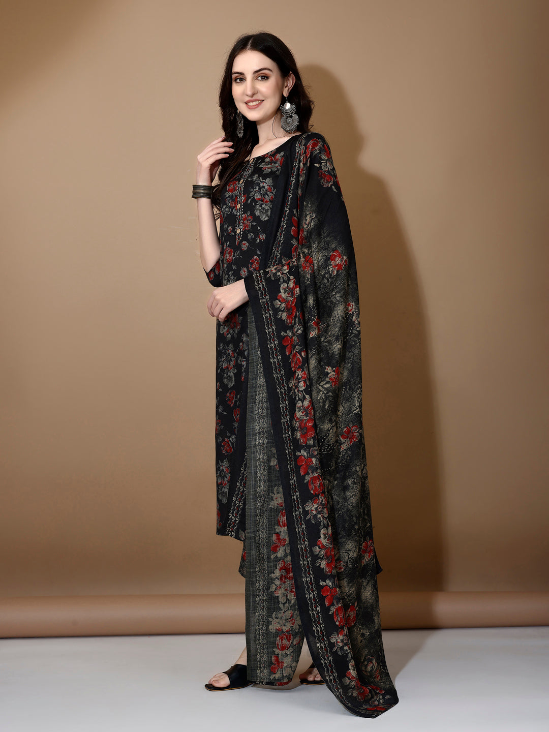 Floral Printed Kurta with pant & dupatta