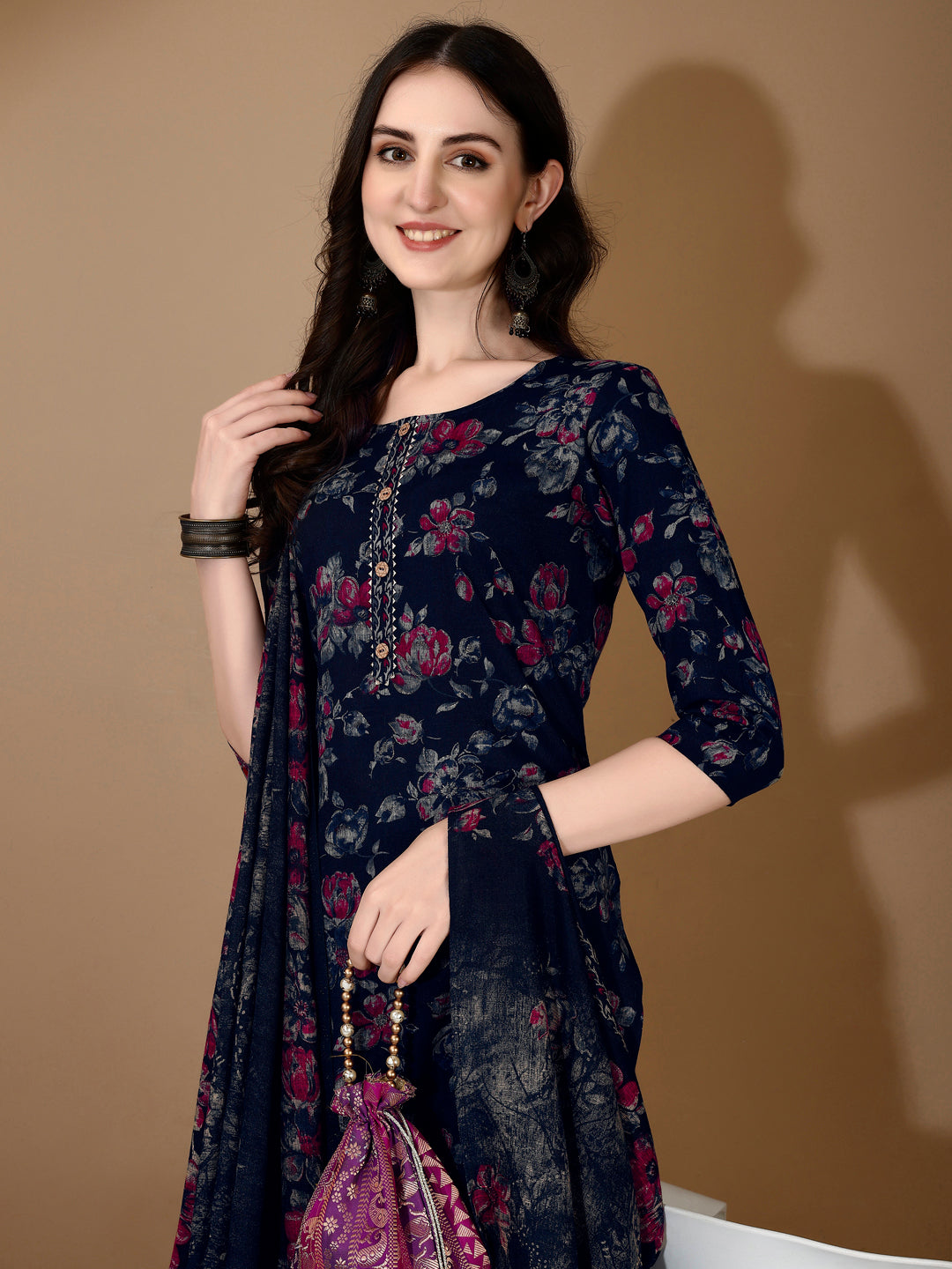 Floral Printed Kurta with pant & dupatta