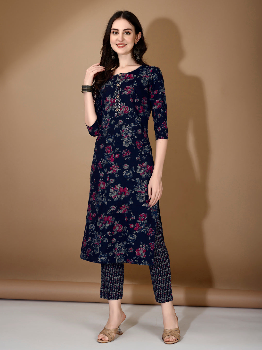 Floral Printed Kurta with pant & dupatta