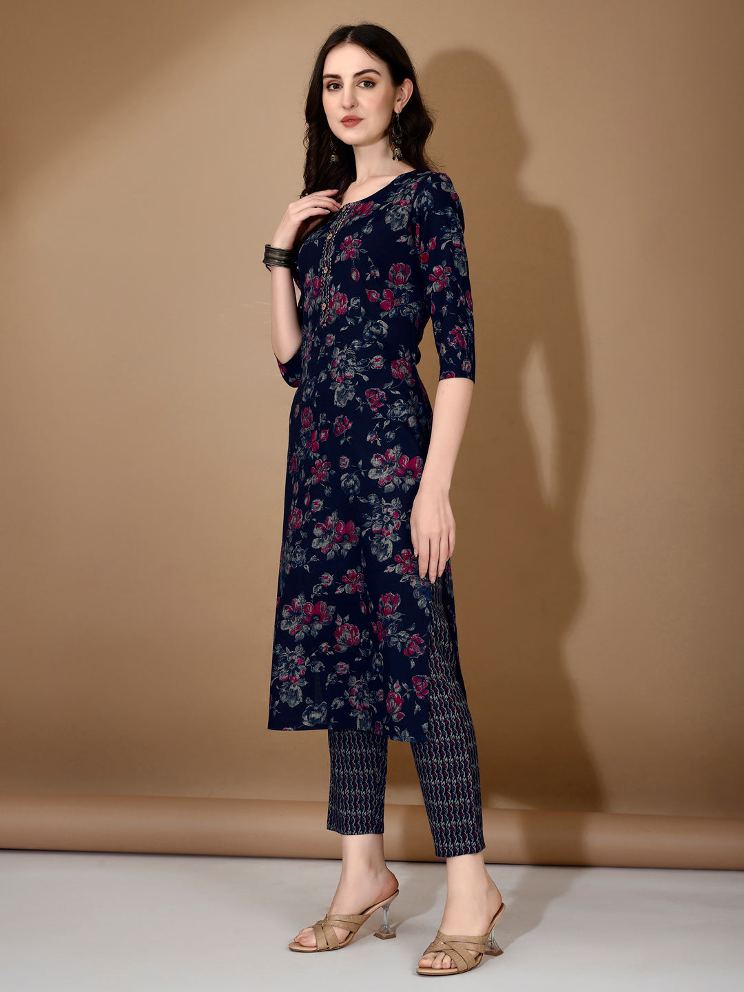 Floral Printed Kurta with pant & dupatta