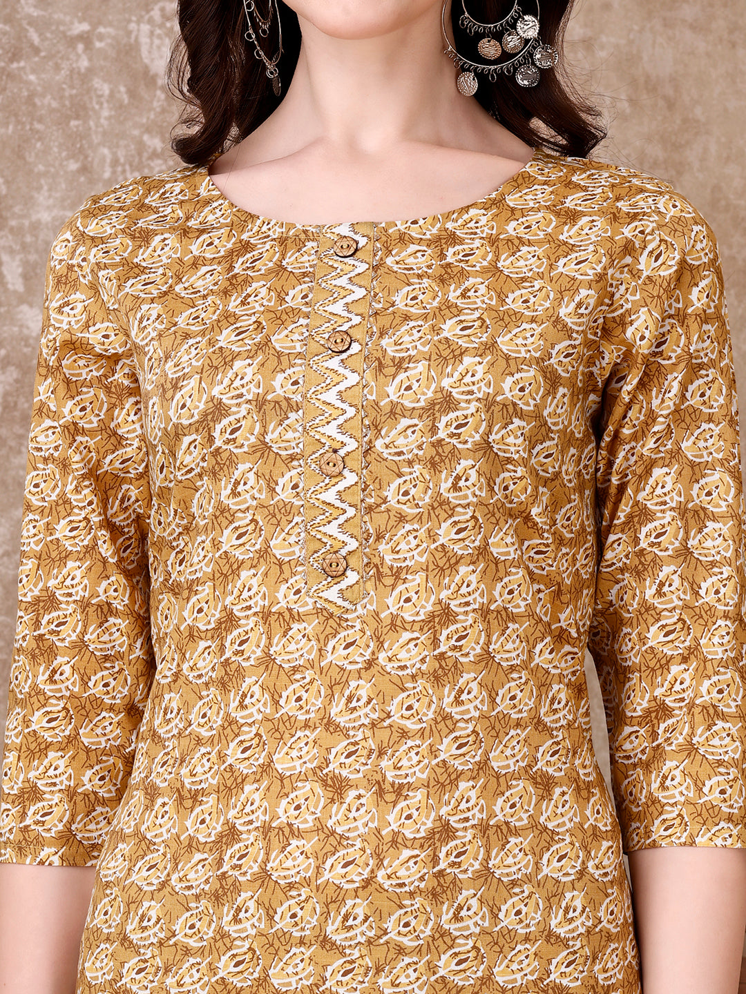 Leaf Printed Kurta With printed Pant & Dupatta