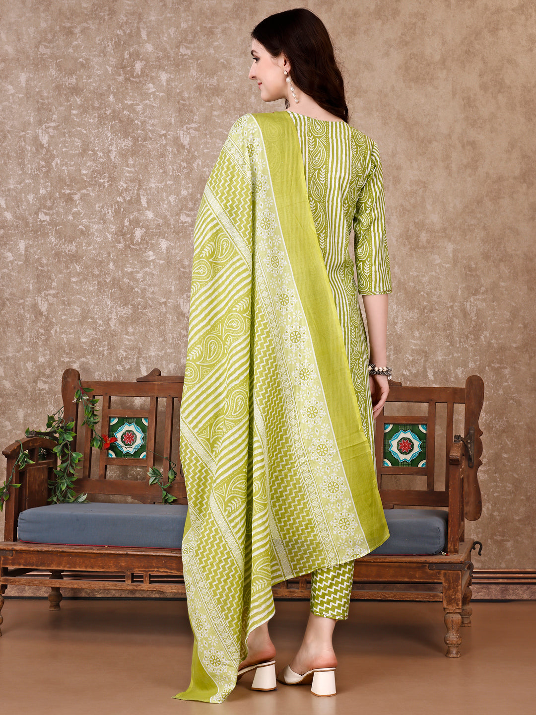 Printed Kurta With printed Pant & Dupatta