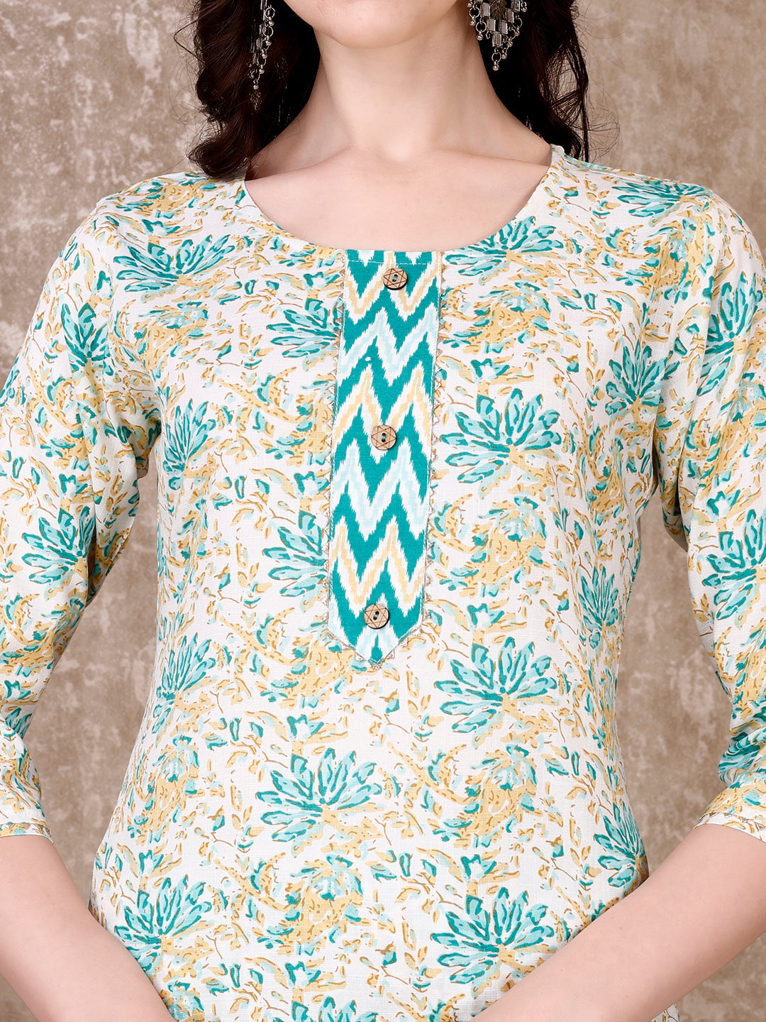 Floral Printed Kurta With printed Pant & Dupatta