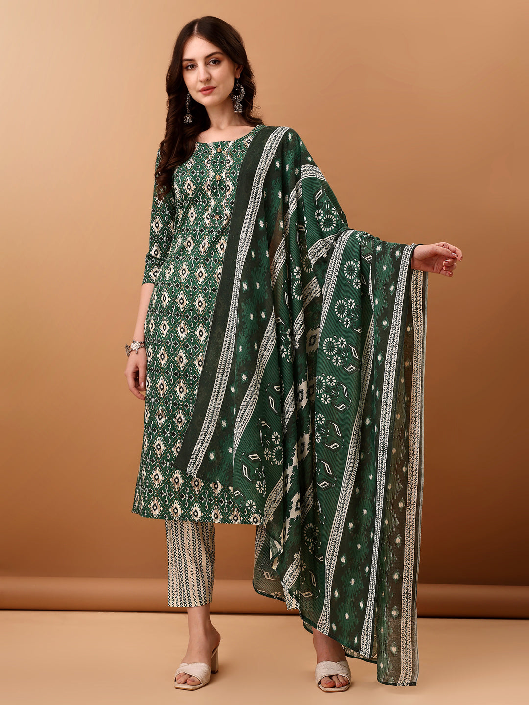 Ethnic Motifs Printed Kurta with Pant & dupatta