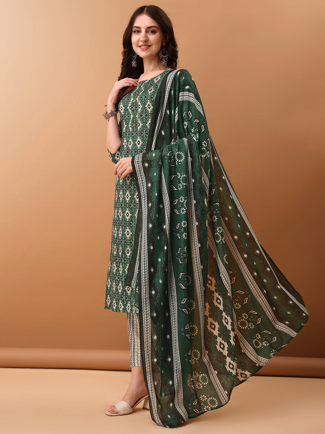 Ethnic Motifs Printed Kurta with Pant & dupatta