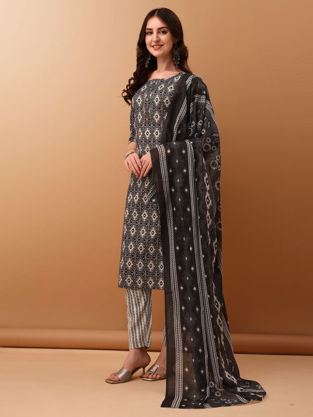 Ethnic Motifs Printed Kurta with Pant & dupatta