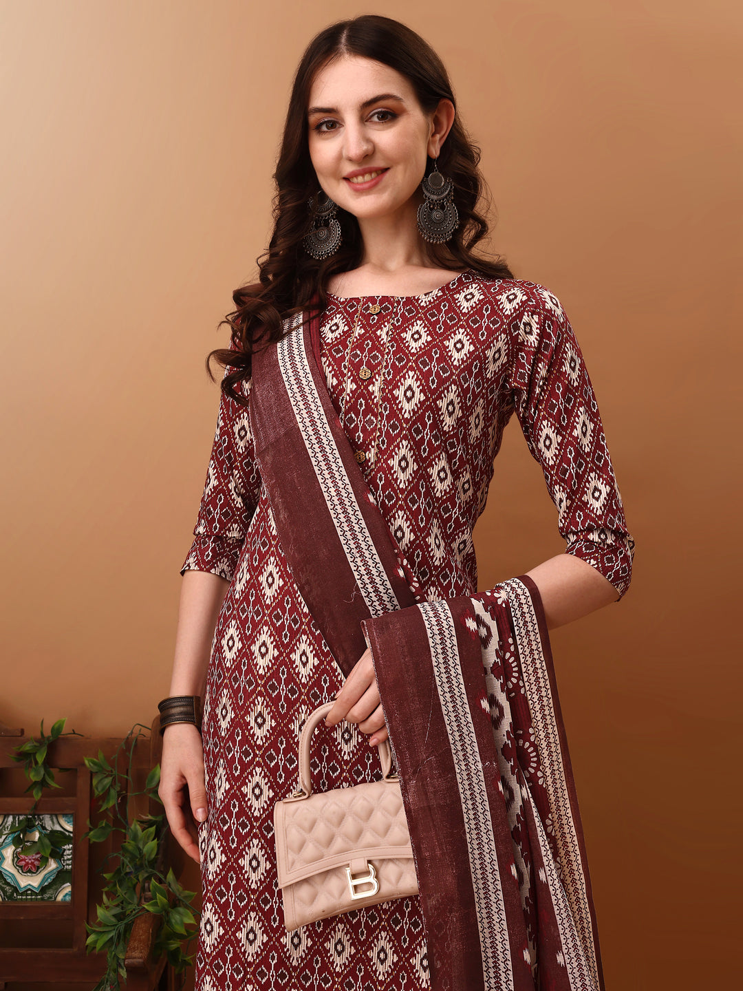 Ethnic Motifs Printed Kurta with Pant & dupatta