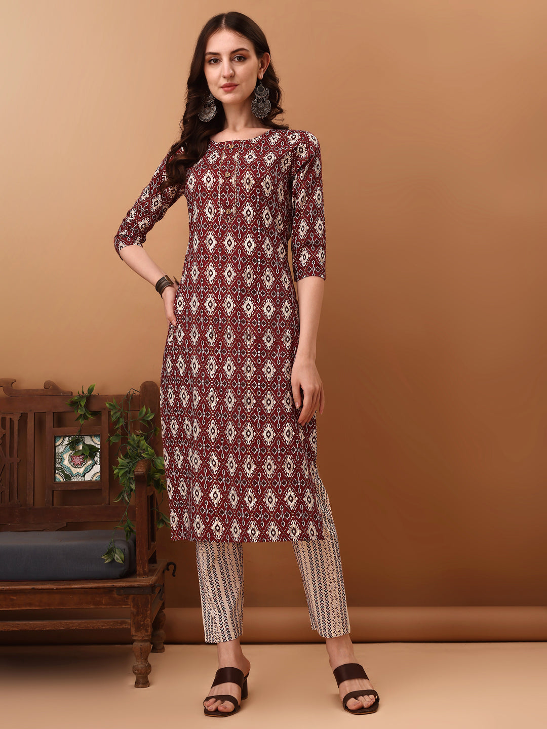 Ethnic Motifs Printed Kurta with Pant & dupatta