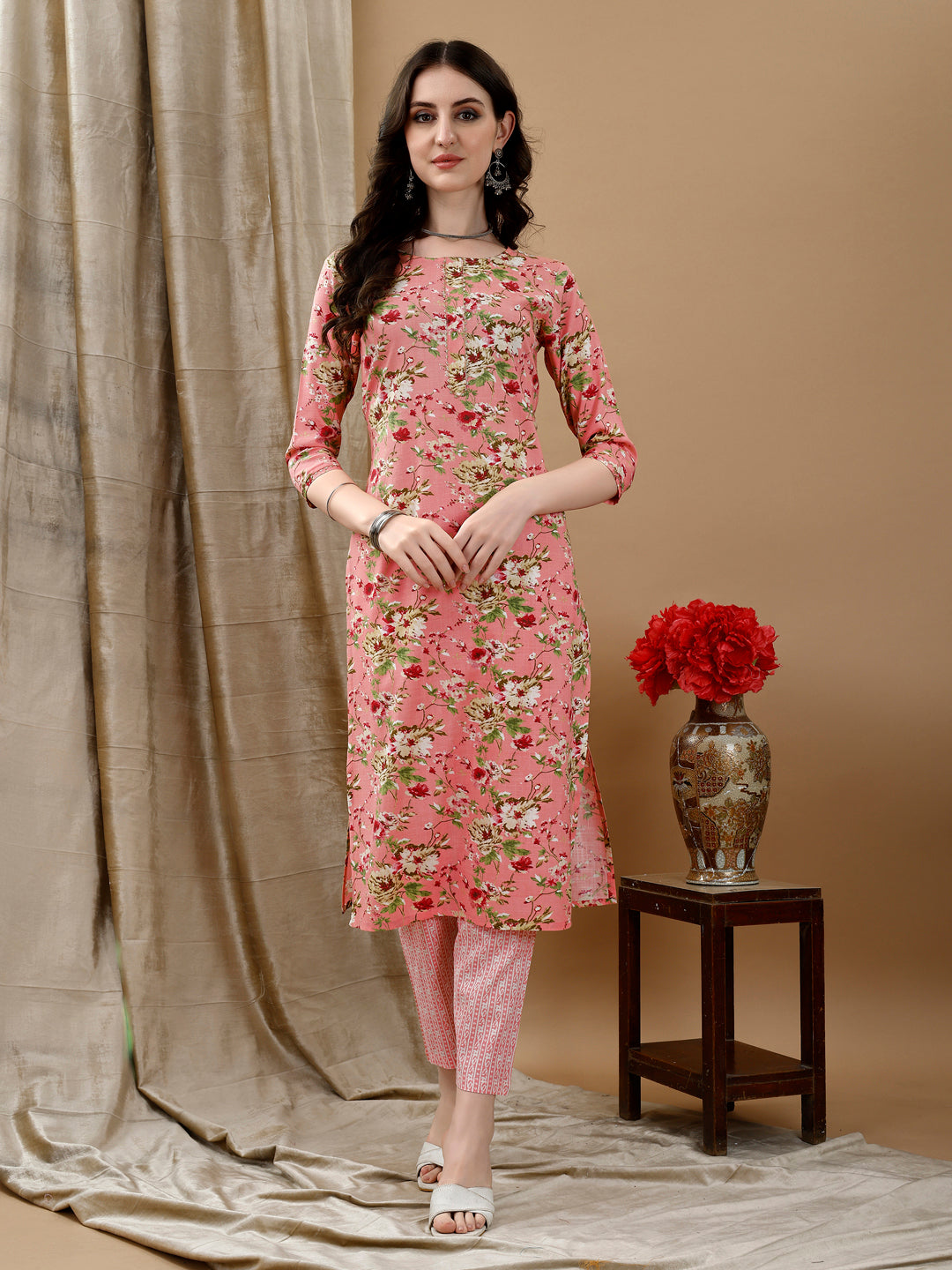 Floral Printed Kurta with pant & dupatta