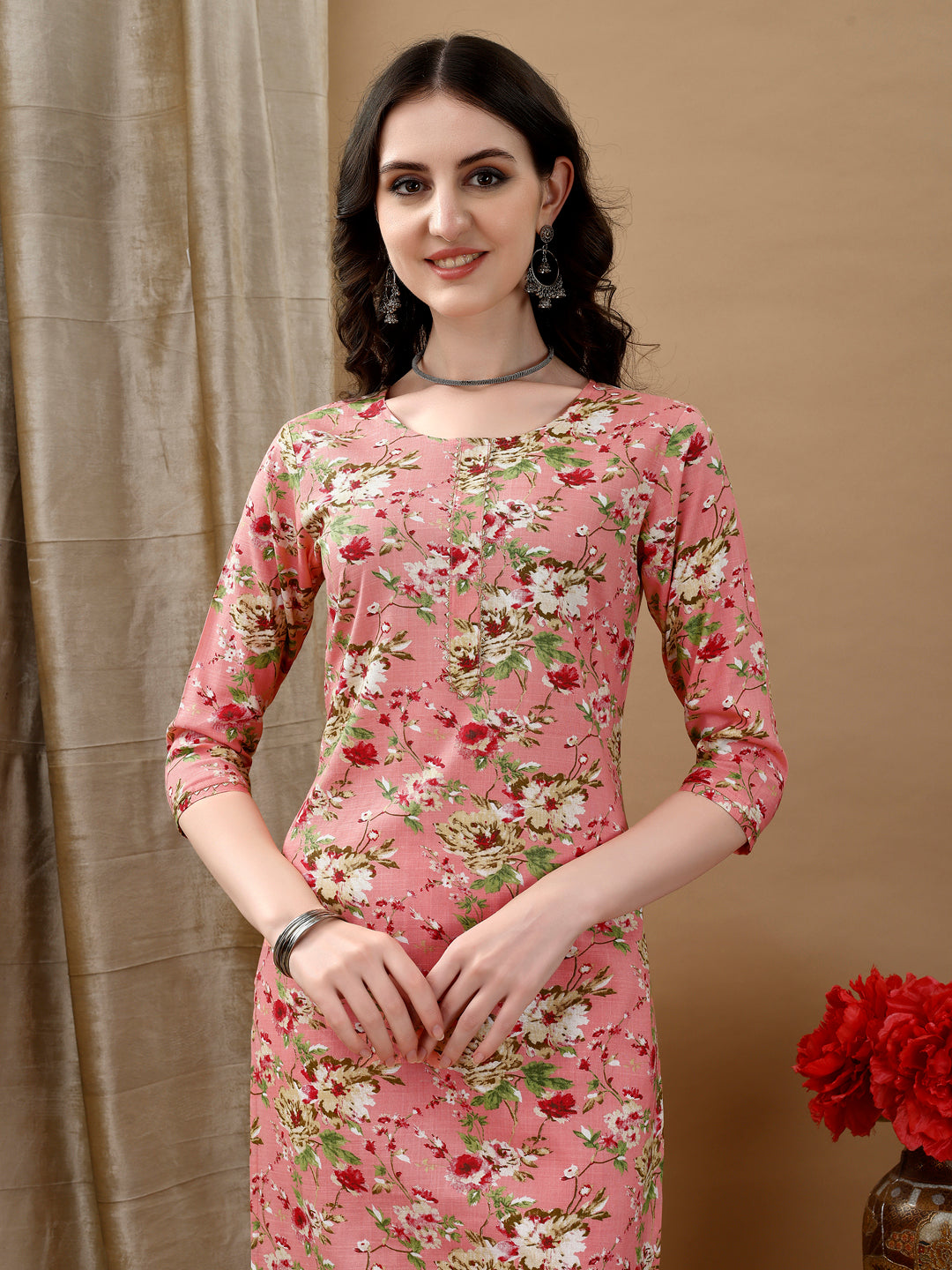 Floral Printed Kurta with pant & dupatta