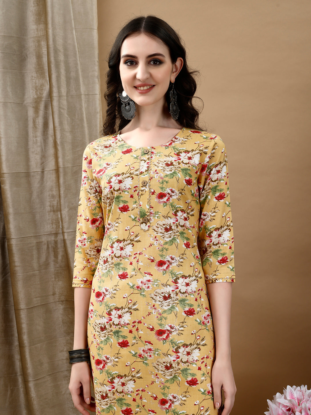 Floral Printed Kurta with pant & dupatta