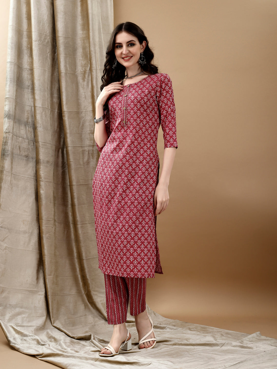 Ethnic Motifs Printed Kurta with pant & Dupatta