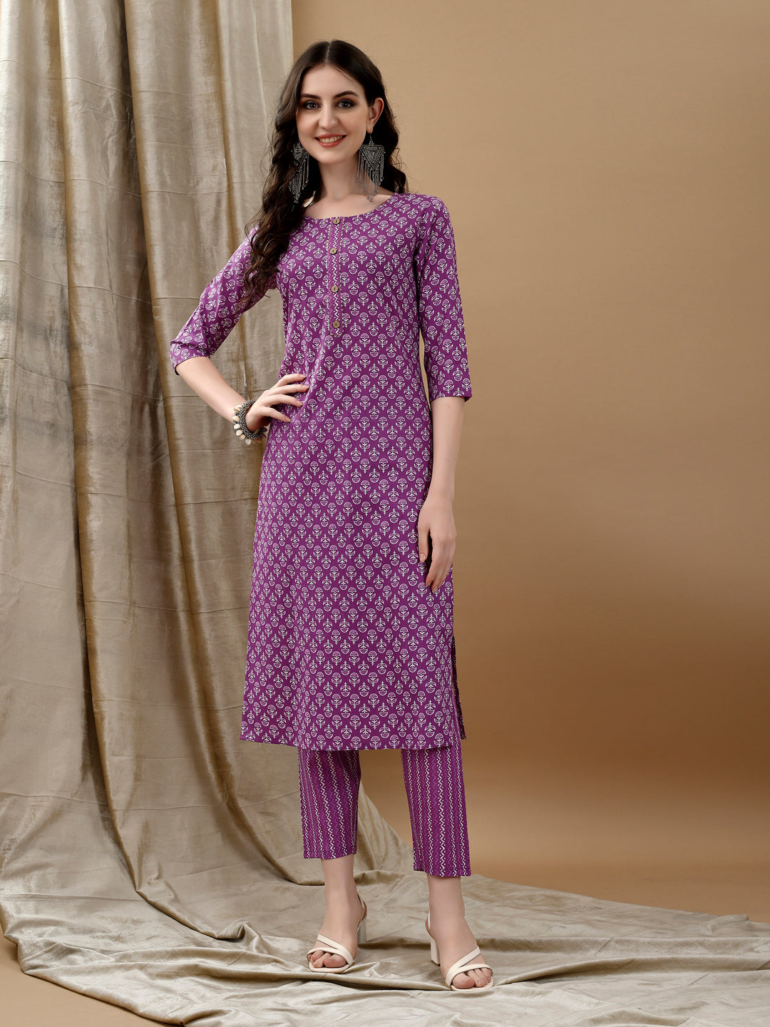 Ethnic Motifs Printed Kurta with pant & Dupatta