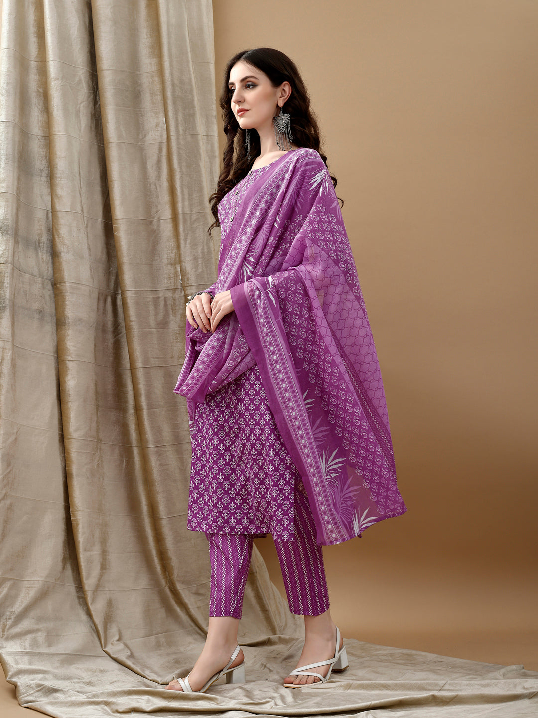 Ethnic Motifs Printed Kurta with pant & Dupatta