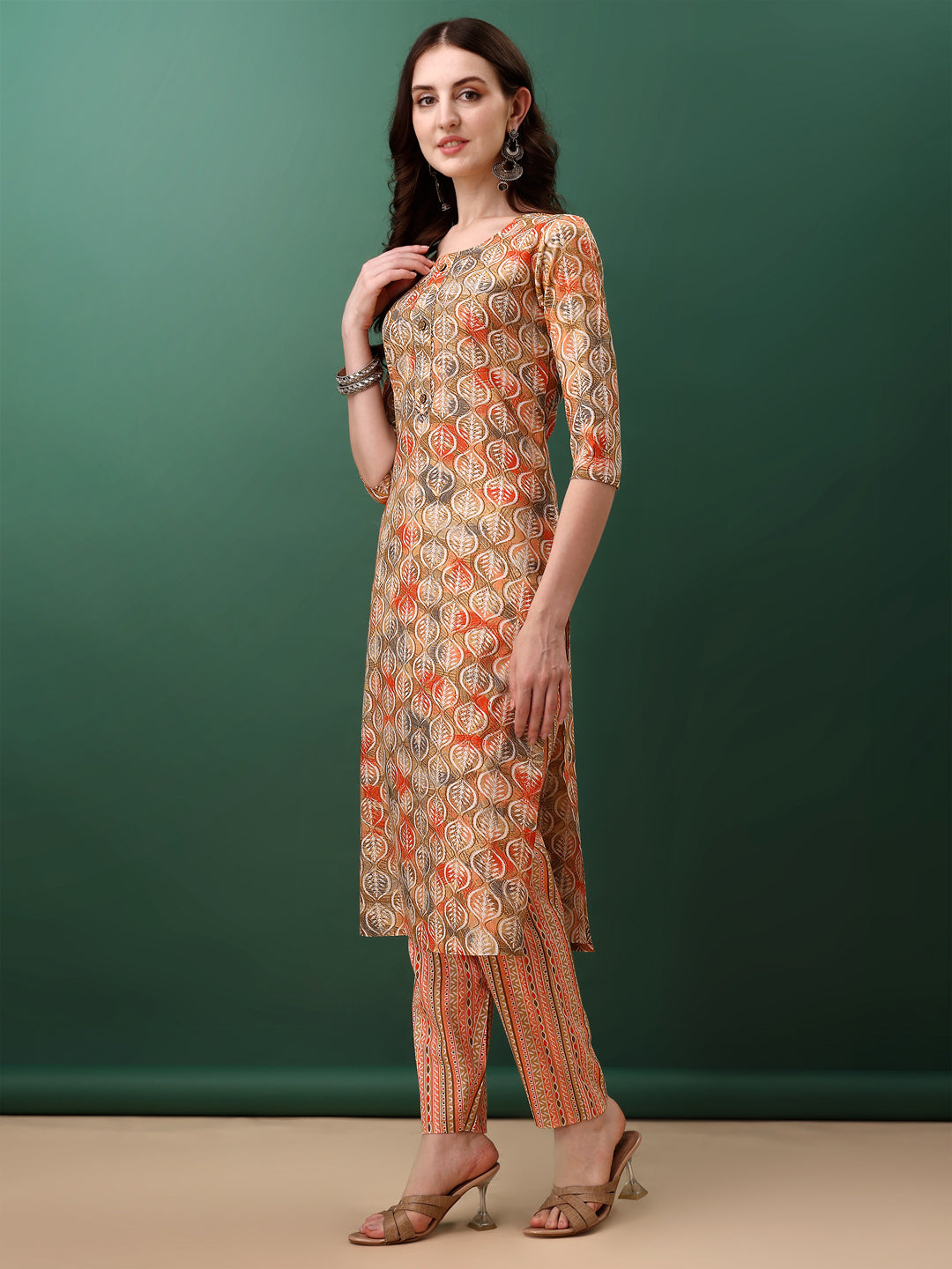 Floral Printed Kurta with pant & dupatta