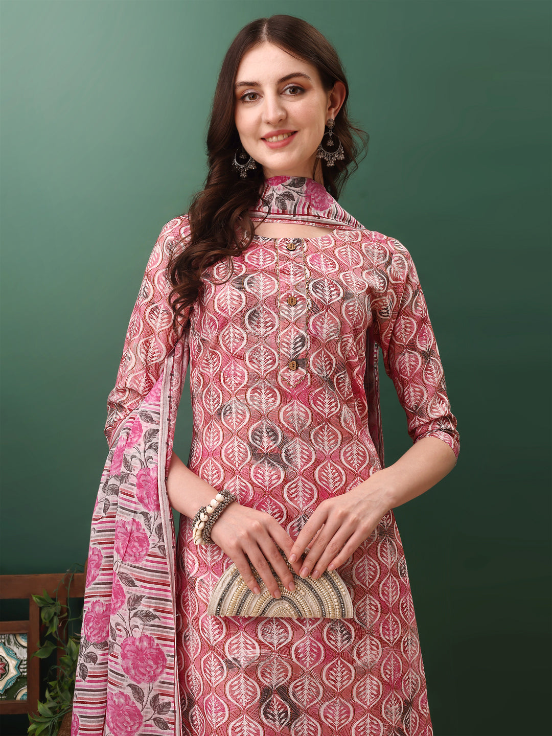 Floral Printed Kurta with pant & dupatta