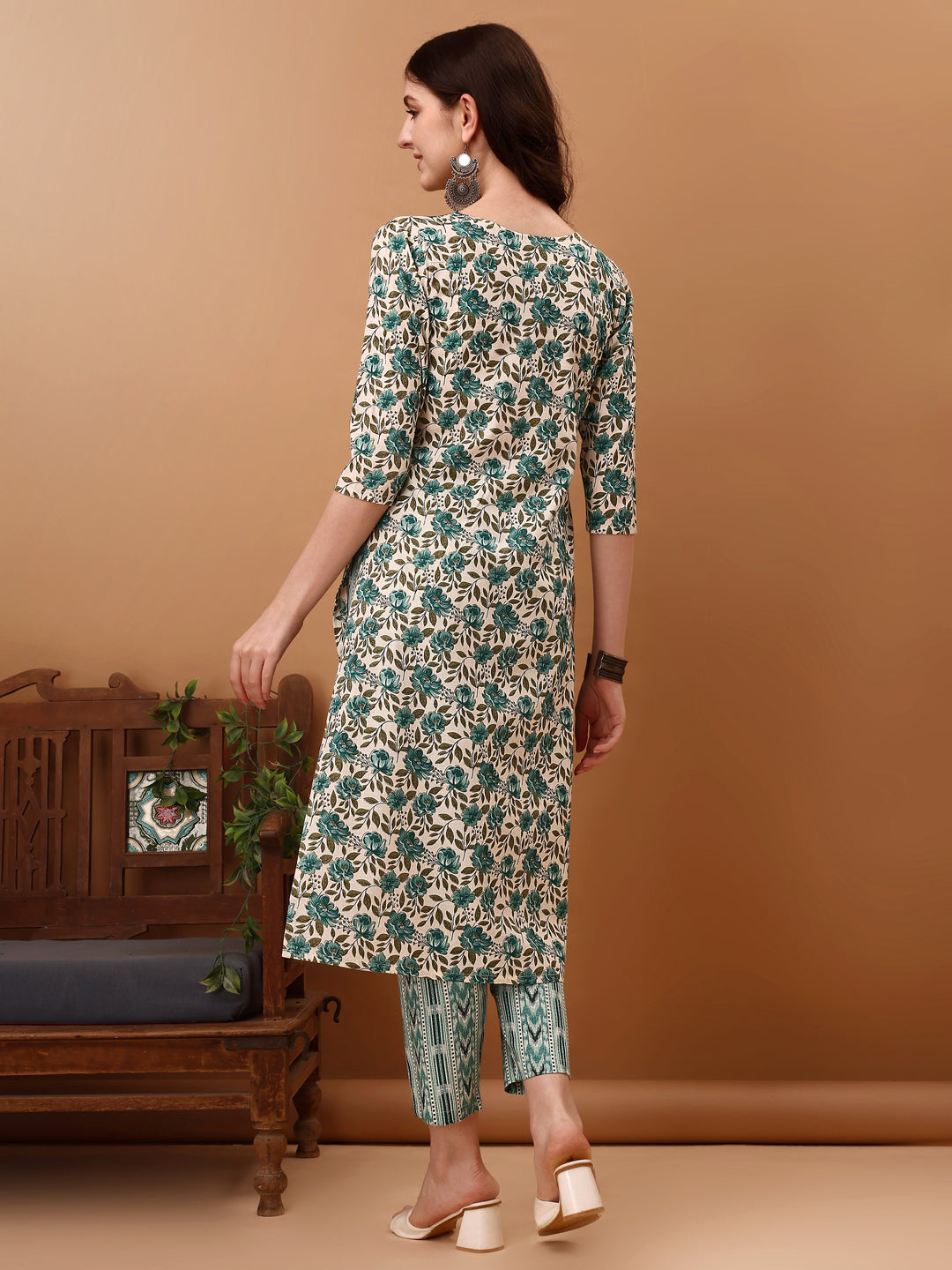 Floral Printed Kurta with Pant & dupatta