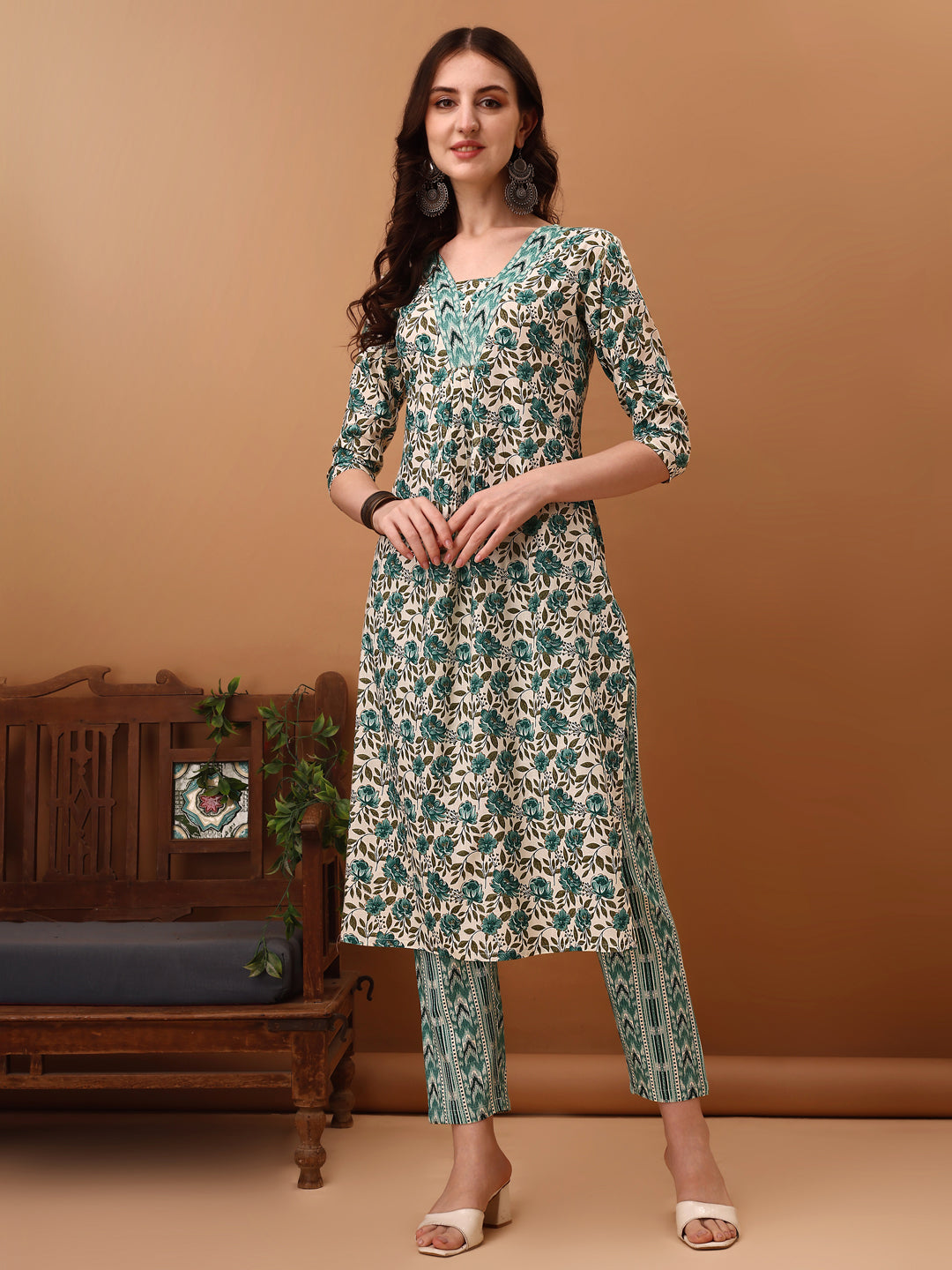 Floral Printed Kurta with Pant & dupatta