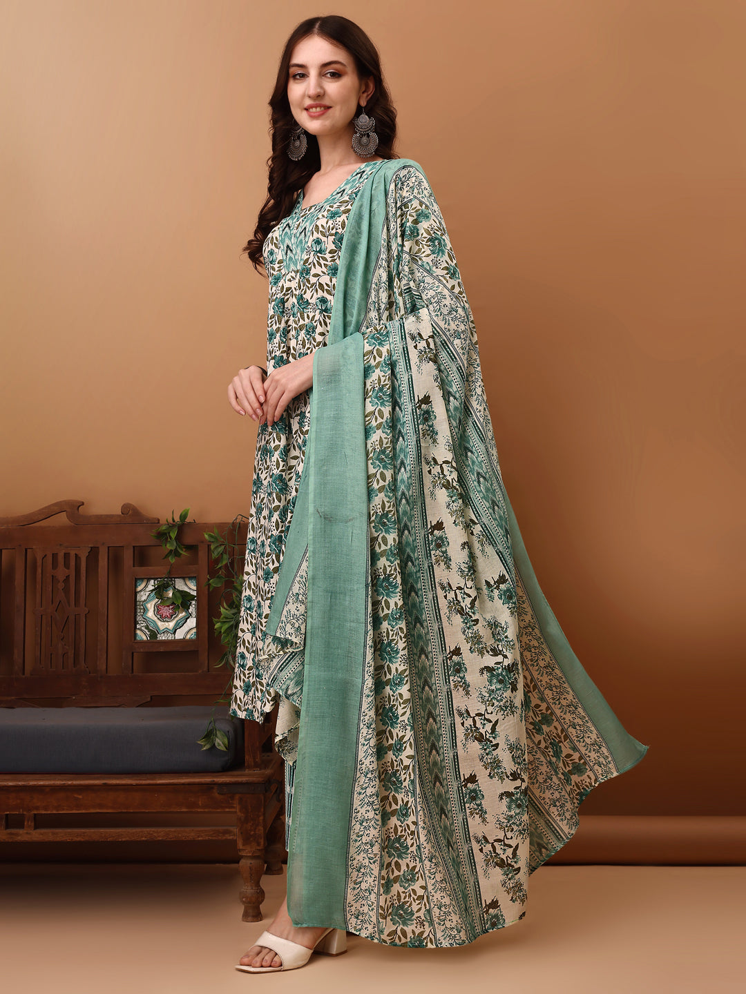 Floral Printed Kurta with Pant & dupatta