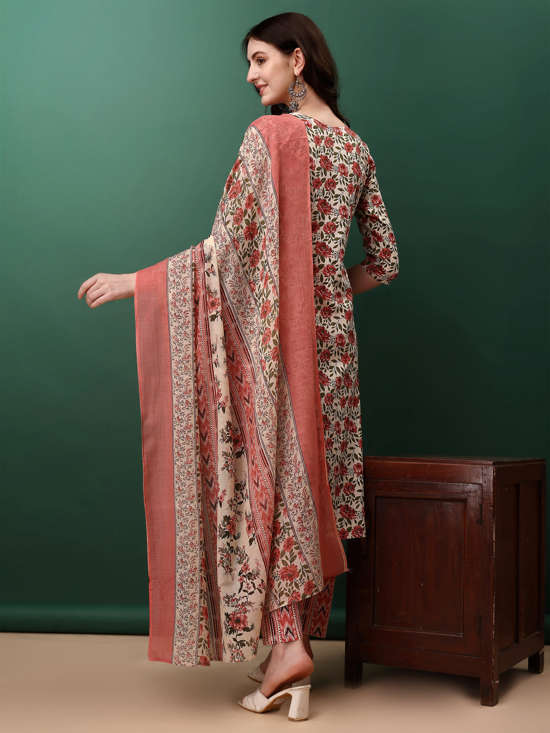 Floral Printed Kurta with Pant & dupatta