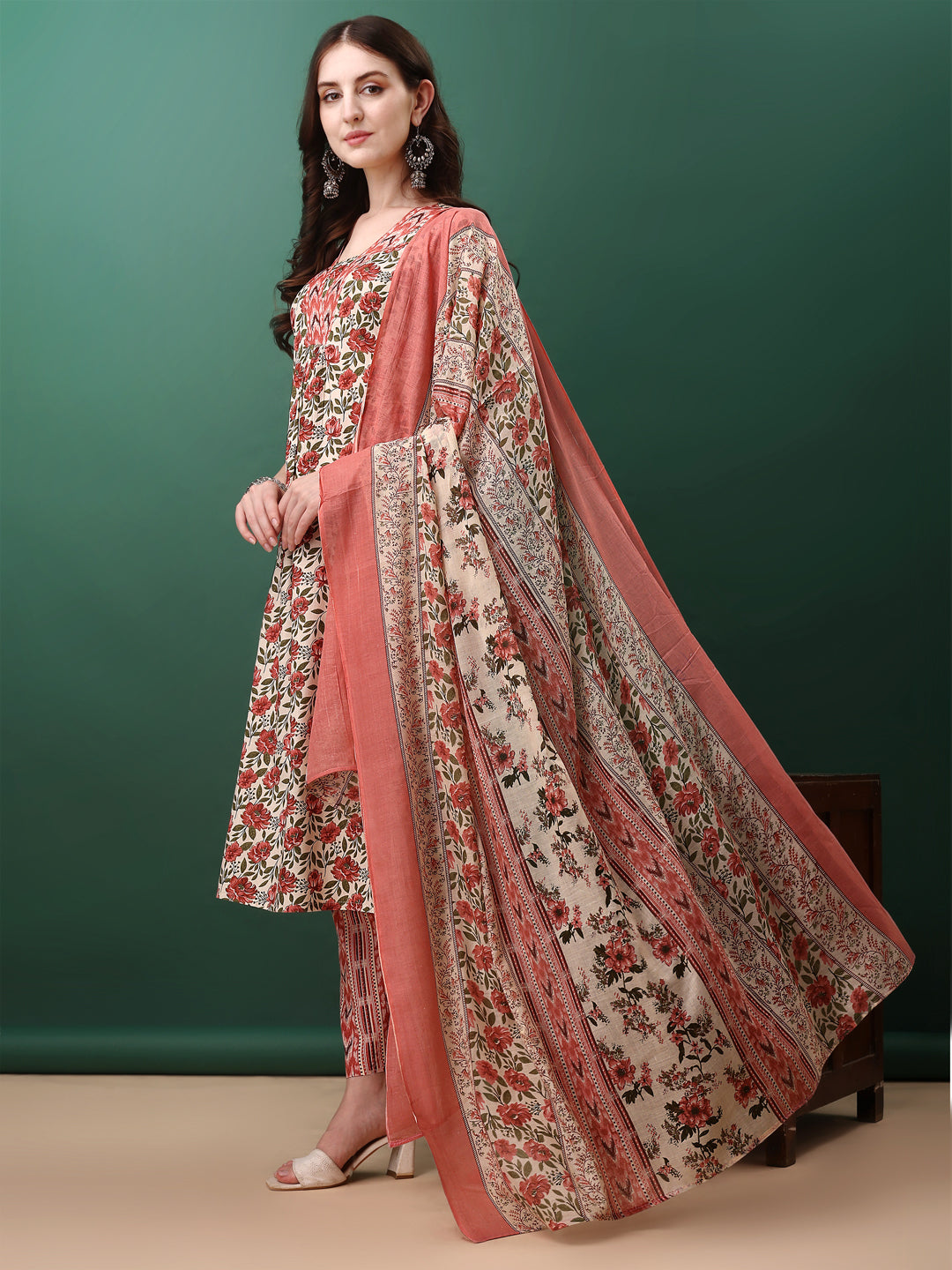 Floral Printed Kurta with Pant & dupatta