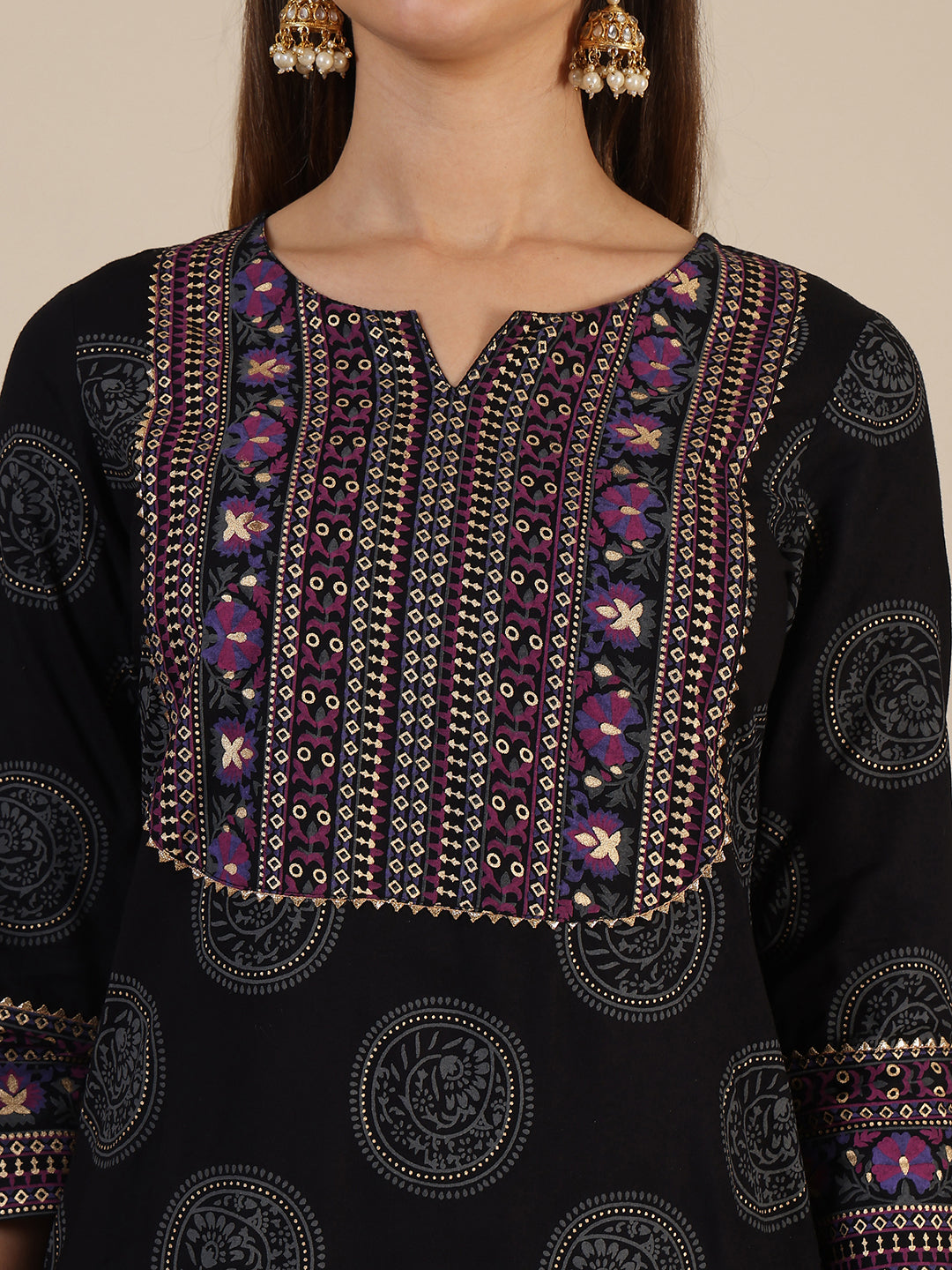 Printed rayon kurta with pant & Printed dupatta