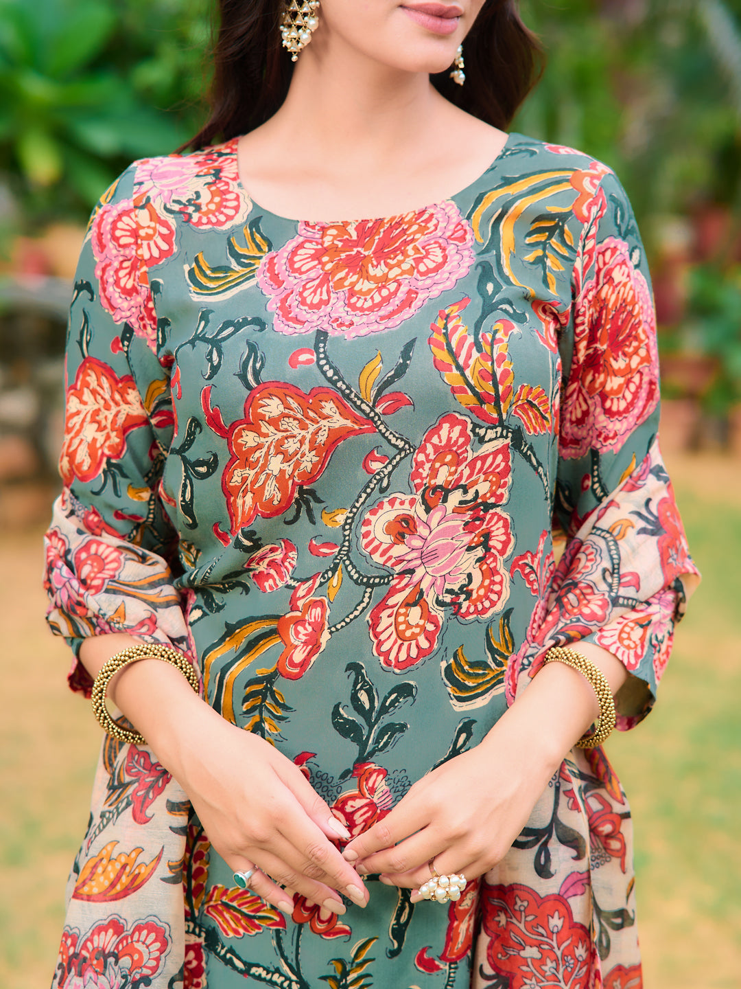 Printed Kurta with pant & Printed Dupatta