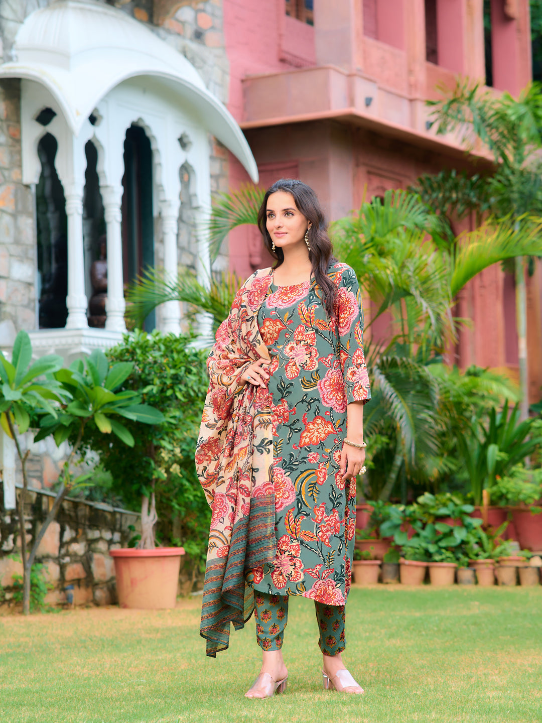 Printed Kurta with pant & Printed Dupatta